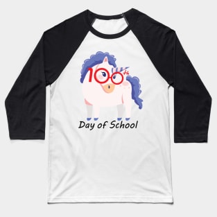 Unicorn 100th Day Of School 100 Days Smarter Gifts Baseball T-Shirt
